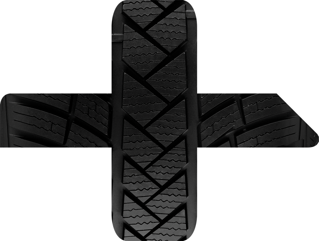 Vue rapprochée du pneu Wintrac Pro+